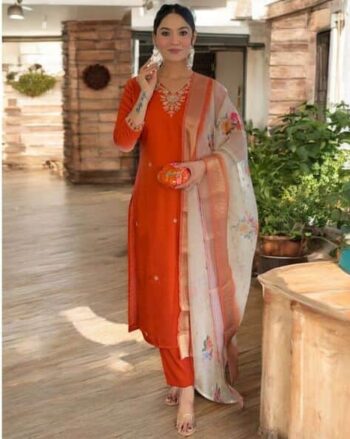 Embroidery Straight Kurta Set