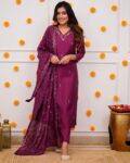 Women Embroidered Straight Kurta Set