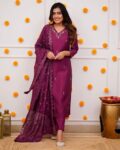 Women Embroidered Straight Kurta Set