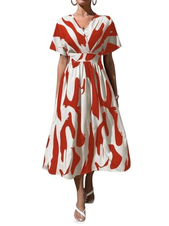 Leriya Fashion Printed Maxi Dress for Women – Trendy Long One Piece Summer Outfit | Lightweight Flared Dress for Casual & Holiday Wear