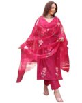 ANNI DESIGNER Women's Rayon Viscose Printed Straight Kurta with Pant & Dupatta