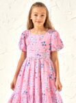 Simone Pink Textured Print Dress