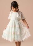 Anabelle Mint Lace Tiered Dress