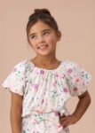 Perla White Bubble Hem Top