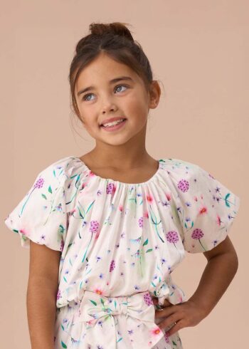 Perla White Bubble Hem Top