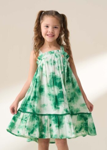 Palmeria Green Tie Dye Sun Dress Green