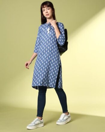 Women Floral Print Straight Kurta