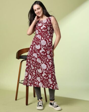Women Floral Print Straight Kurta