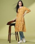 Women Ikat Print A-Line Kurta