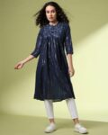 Women A-Line Kurta with Embroidered Yoke