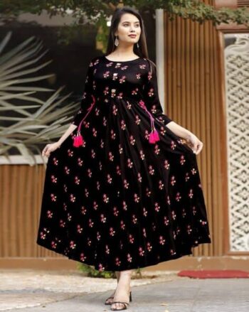 Women Floral Print Anarkali Kurta