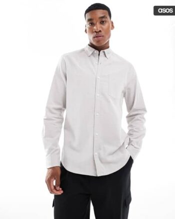 Regular Fit Stretch Oxford Shirt with Patch Pocket