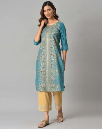Women Floral Print Straight Kurta
