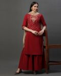 Women Embroidered Straight Kurta Set