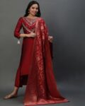 Women Embroidered Straight Kurta Set