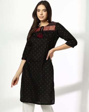 Women All-Over Print Cotton Straight Kurta
