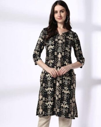Women Ikat Straight Kurta