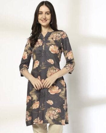 Women Floral Print Straight Kurta