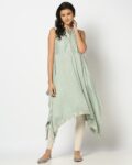 Women A-Line Kurta with Embroidered Yoke