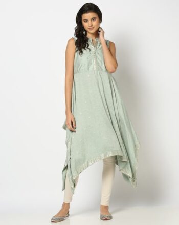 Women A-Line Kurta with Embroidered Yoke