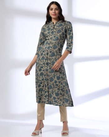Women Floral Print Straight Kurta