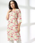 Women Floral Print Straight Kurta