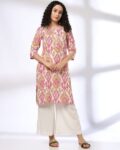 Women Ikat Print Straight Kurta