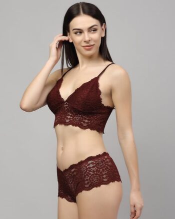 Women Non-Wired Padded Bra with Panties