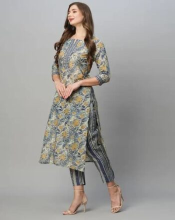 Women Floral Print Straight Kurta & Pants Set