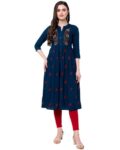 Women Embroidered Flared Kurta