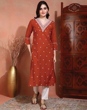 Women Embroidery A-line Kurta