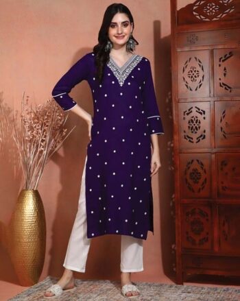 Women Embroidery A-line Kurta