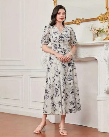 Women Floral Print Fit & Flare Dress