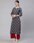 Women Geometric Print Straight Kurta
