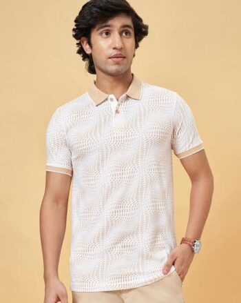 Men Printed Slim Fit Polo T-Shirt