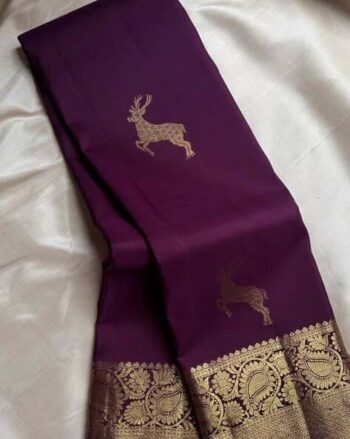 Women Silk Saree with Contrast Border