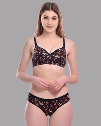 Women Floral Print Bra & Panties Set