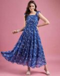 Women Floral Print Tiered Dress