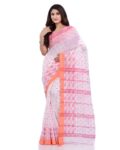 desh_bidesh_white_26_pink_floral_pattern_handloom_cotton_saree_with_contrast_border.jpg