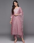 Women Floral Print Straight Kurta with Pants & Dupatta