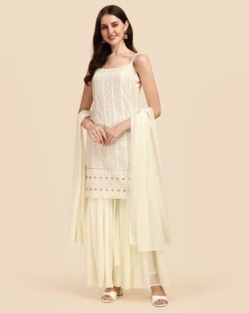 Women Embroidered Straight Kurta Set