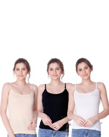 Pack of 3 Sleeveless Camisoles with Adjustable Straps