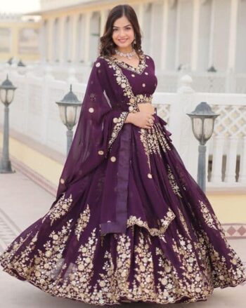 Women Embroidered Lehenga Choli Set
