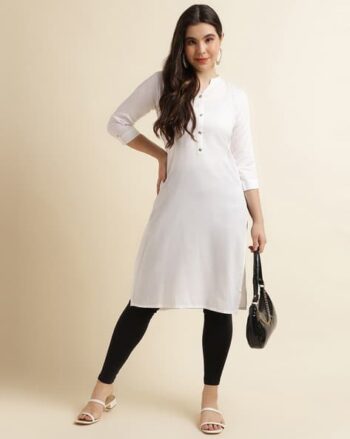 Straight Kurta with Button Fastening