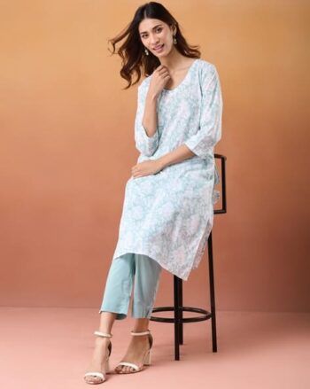 Women Embroidered Straight Kurta Pants & Dupatta Set