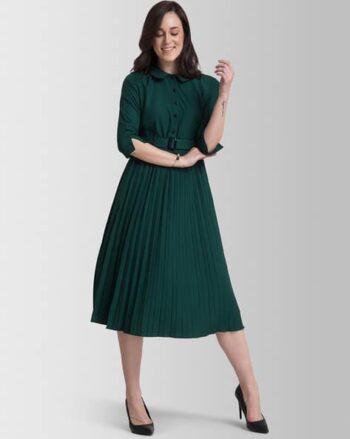Collar Neck A-line Dress