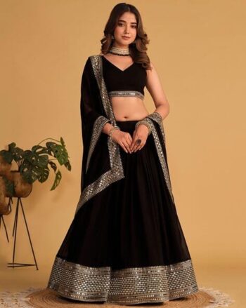 Women Embellished Flared Lehenga Choli Set with Dupatta