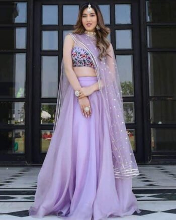 Women Embroidered Flared Lehenga Choli Set