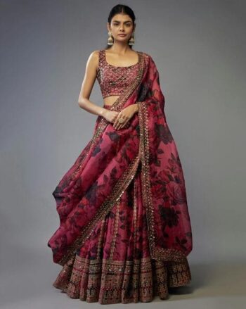 Women Embroidered Flared Lehenga & Choli with Dupatta