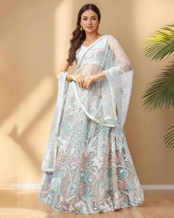 Embroidered Lehenga Choli Set with Dupatta